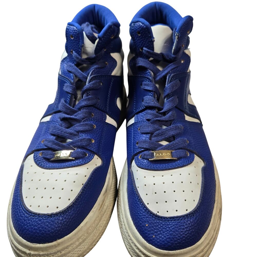 Men's 10 Aldo High Top Blue Tennis Shoe Athletic Sneaker